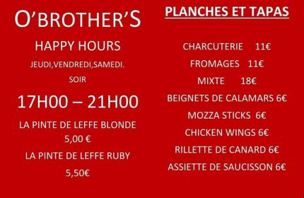 happy hours au o'brother's