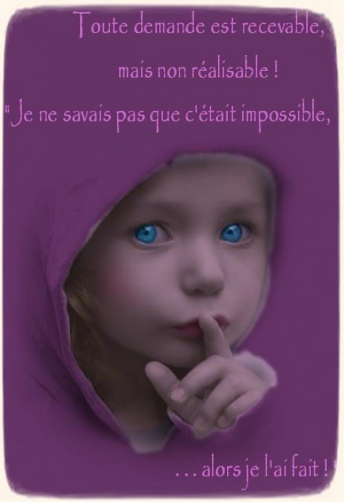 Chut, Chut, 🙈🙉🙊 Toute Demande Est Recevable, mais non r&eacute;alisable ! 